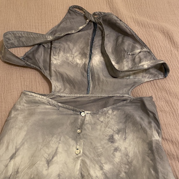 Free People Intimate Silk Elegant Gray and Blue Tie-Dye Maxi Dress. Size XS - Picture 11 of 11